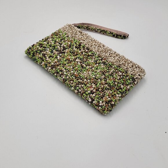 Vtg 1960s  Beaded Clutch Wristlet Purse With Zipper - Picture 10 of 10